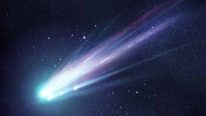 Super Bright Comet at Night